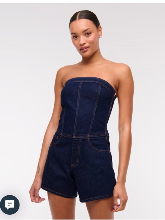 Abercrombie & Fitch Denim - Abercrombie & Fitch Dark Blue Strapless Denim Romper